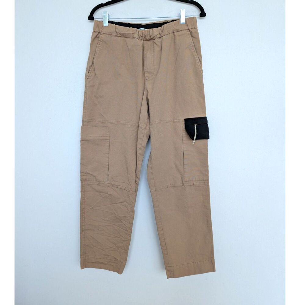 Kenzo Khaki Utility Cargo Elastic Waist Jogger Pants Sz 30 Made in Italy